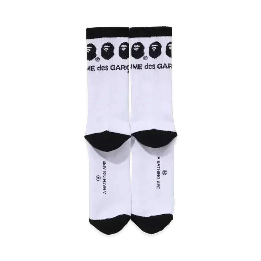 A BATHING APE x COMME des GARCONS OSAKA Socks "White"
