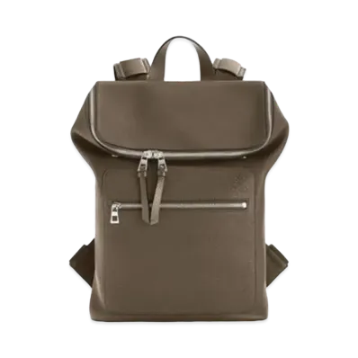 LOEWE Slim Goya Backpack In Soft Grained Calfskin "Dark Moss"