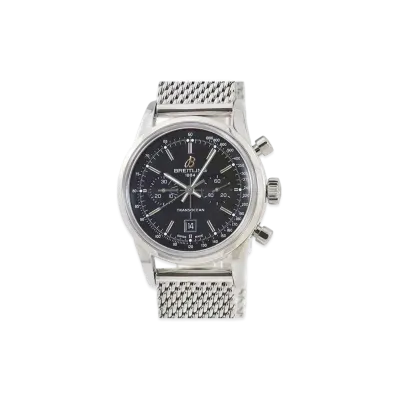 Breitling Transocean Chronograph 38 "Black/Stainless Steel"
