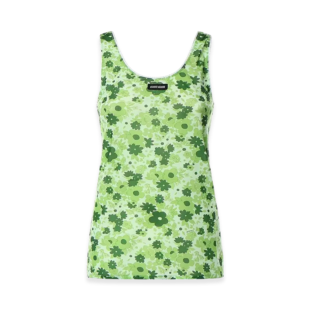 MIU MIU Women's Stretch Fabric Top "Green"