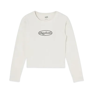 X-Girl Emblem Oval Logo L/S Baby Tee "White"