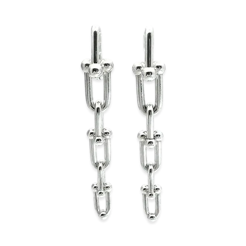 Tiffany & Co. HardWear Graduated Link Earrings "Silver"