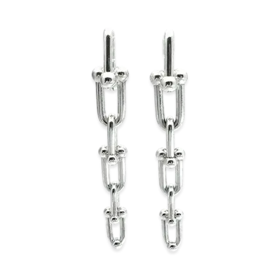 Tiffany & Co. HardWear Graduated Link Earrings "Silver"