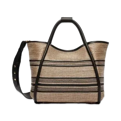 Max Mara Marine Straw Medium Shopping Bag "Clay"