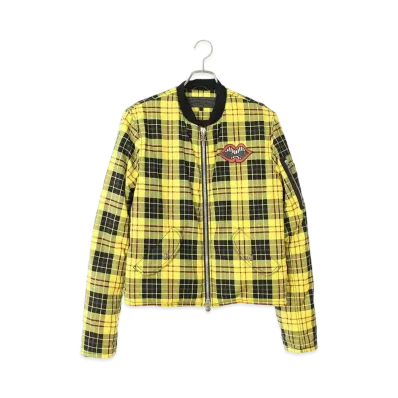 Chrome Hearts PPO Chomper Check Pattern Double Zip Filling Jacket "Yellow"