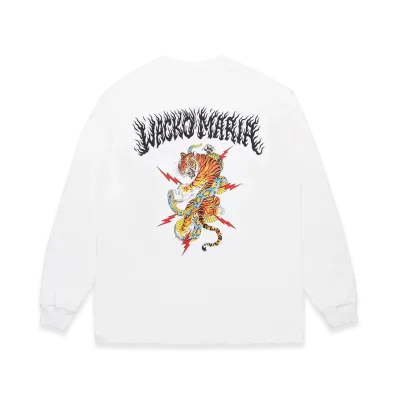 WACKO MARIA x Tim Lehi / Washed WACKO MARIA Heavy Weight Long Sleeve T-Shirt "White"