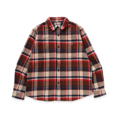 A BATHING APE Bape Check Shirt "Red"