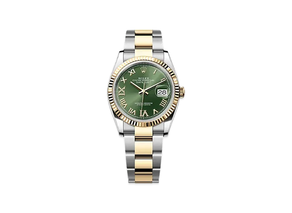 ROLEX Datejust 36 Oystersteel & Yellow Gold "Green"