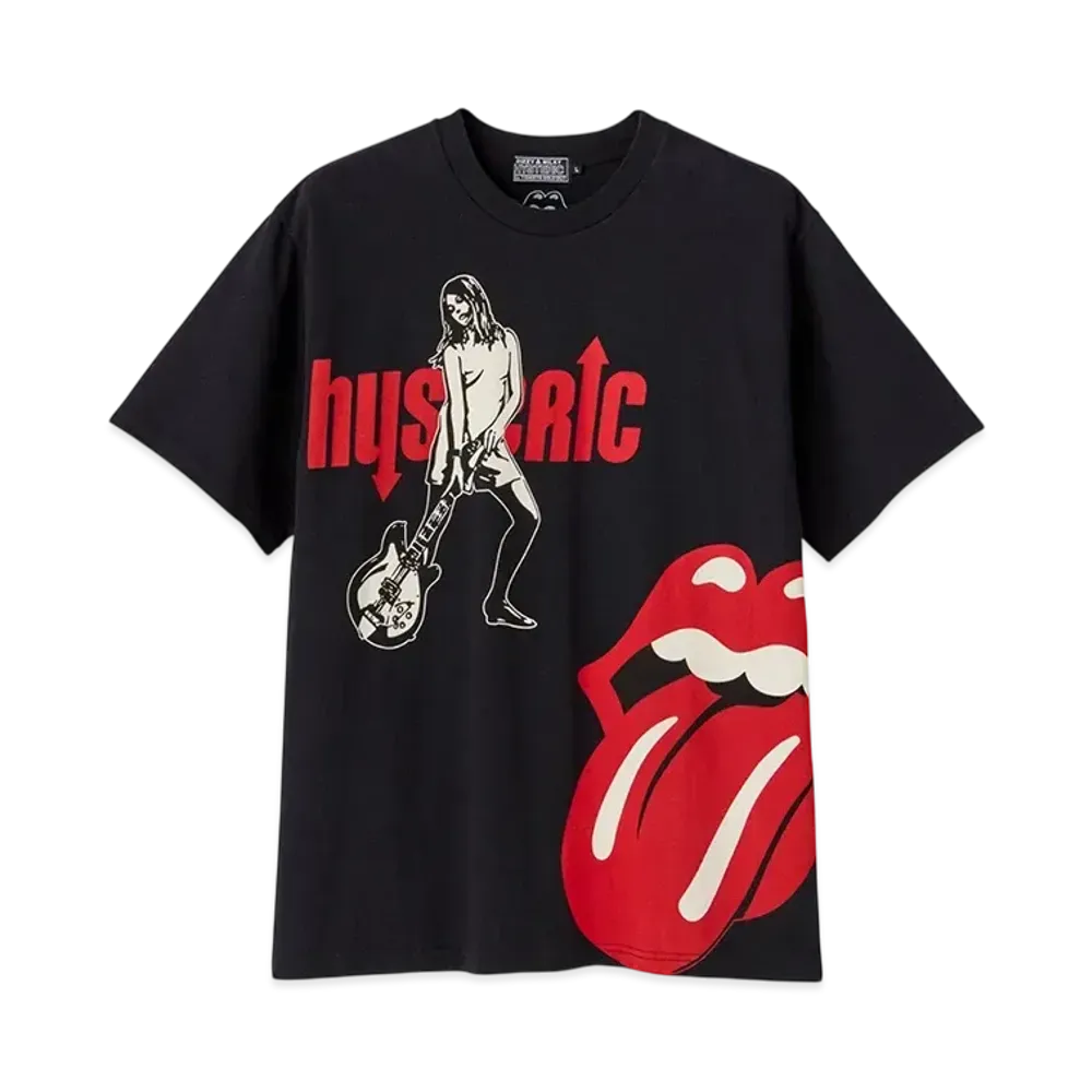 HYSTERIC GLAMOUR x THE ROLLING STONES Girl/Tongue T-Shirt "Black"