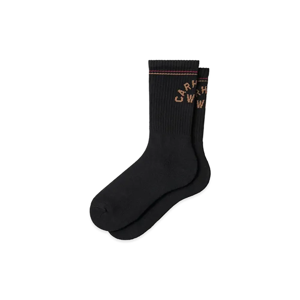 Carhartt WIP Arch Script Socks "Black/WIP H Brown"