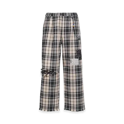 SWJP x mastermind JAPAN Plaid Flannel Beach Pants "Black"