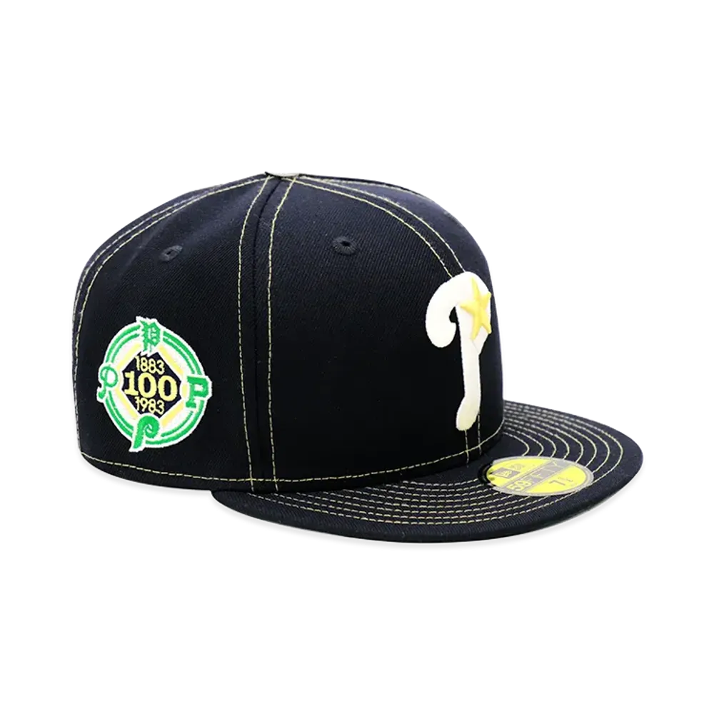 NEW ERA x THE CAP 59Fifty Old Stitch Philadelphia Phillies "Navy"