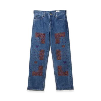 NEEDLES x NOMARHYTHM TEXTILE Bandana EMB. Denim Pant "Brown"