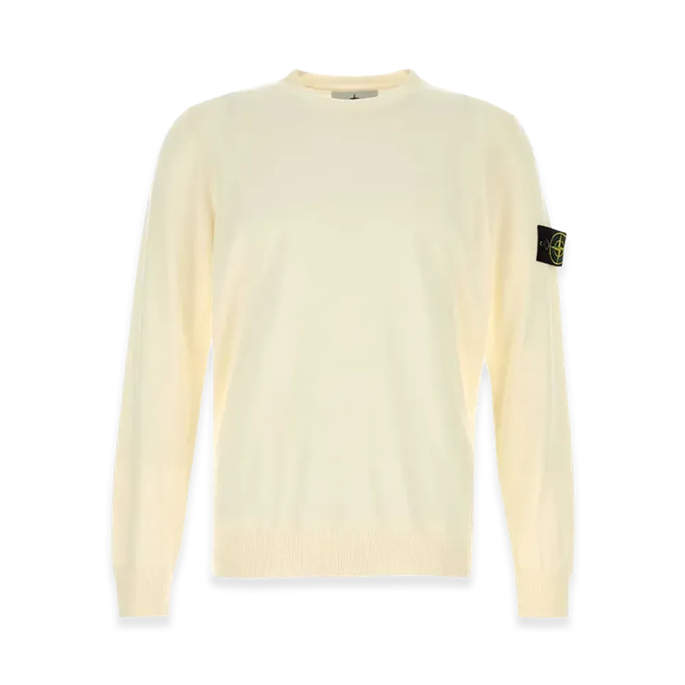 Stone Island Ivory Wool Sweater "White"