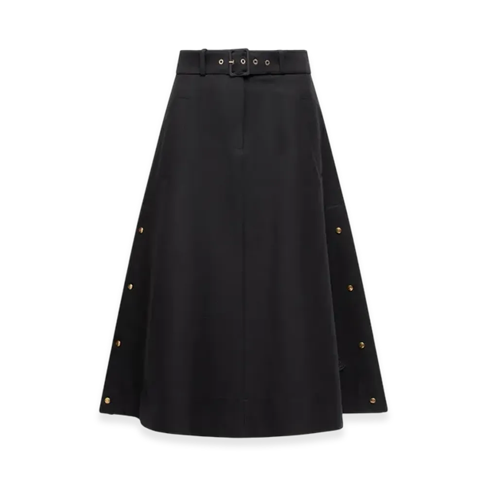 MONCLER Cotton Midi Skirt "Black"