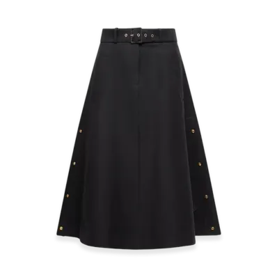 MONCLER Cotton Midi Skirt "Black"