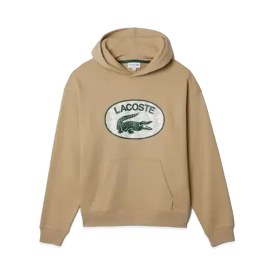 LACOSTE Monogram Motif Print Hood Sweat "Beige"
