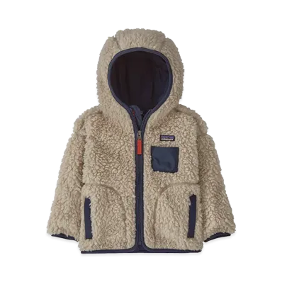 Patagonia Baby Retro-X Hoodie "Natural w/New Navy"