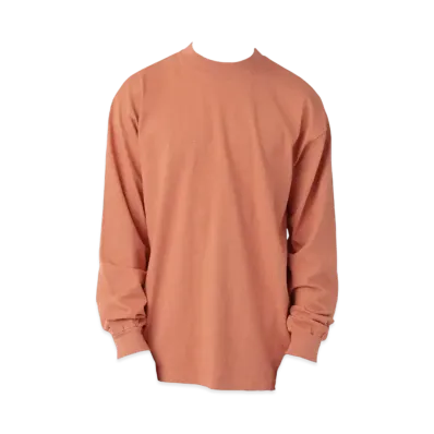 Los Angeles Apparel Long Sleeve Garment Dye Mockneck T-Shirt "Terracotta"