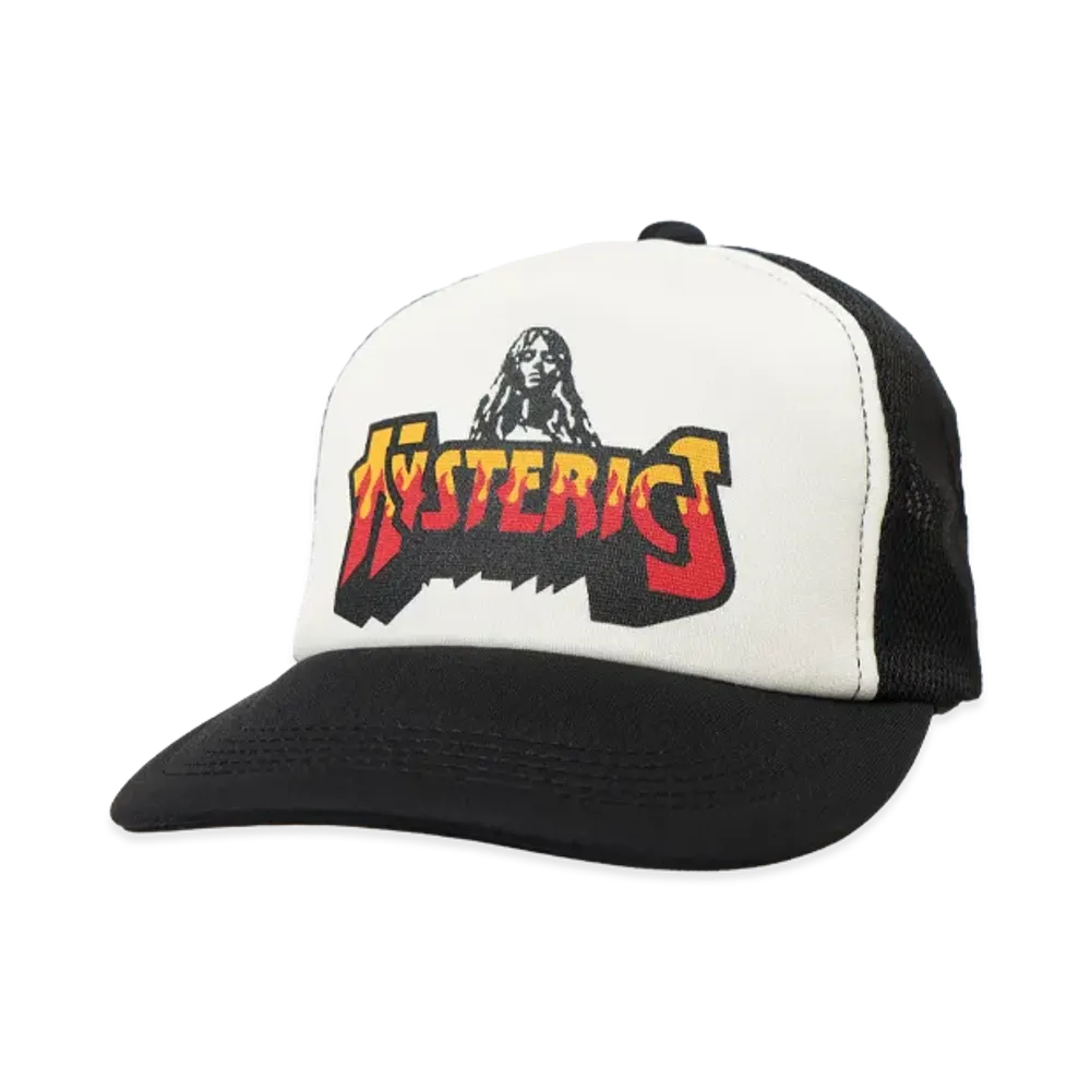 HYSTERIC GLAMOUR BAD ASS FIRE LOGO Mesh Cap "Black"