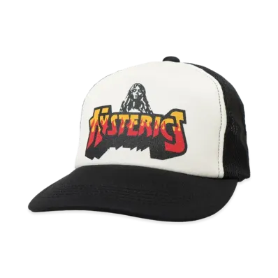HYSTERIC GLAMOUR BAD ASS FIRE LOGO Mesh Cap "Black"