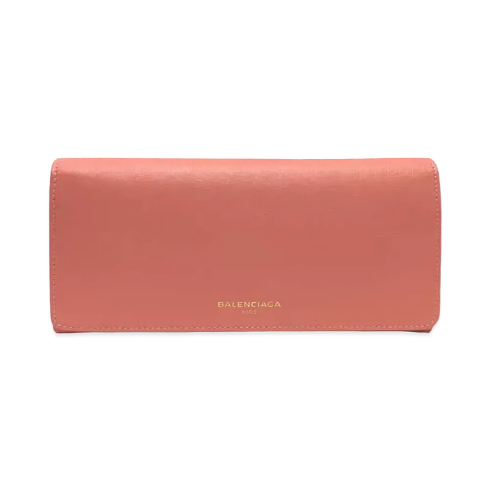BALENCIAGA Essential Leather Flap Long Wallet "Pink"