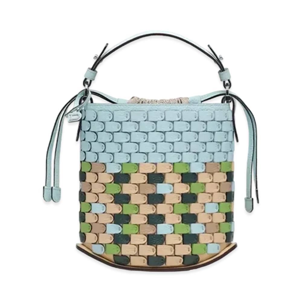 DELVAUX x Kasper Bosmans Pin Mini Bucket Arsenal Mosaic "Celadon/Multicolour"