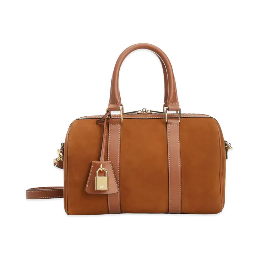 CELINE Women's Medium Boston Nubuck Calfskin "Brown"