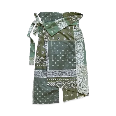KAPITAL GAUZE BANDA NAPATWORK PT WRAP PANTS "Khaki"