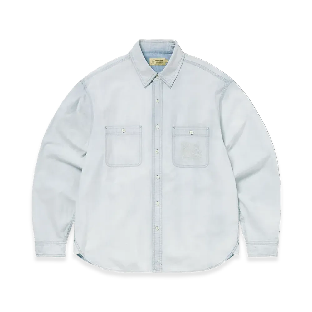 thisisneverthat x Daniel Johnston Faded Chambray Shirt "Light Blue"