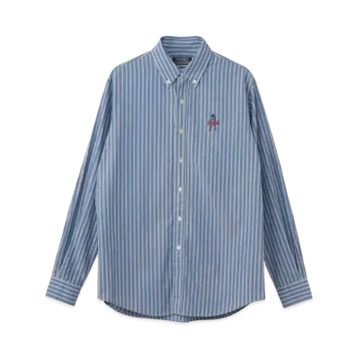 HYSTERIC GLAMOUR Vixen Line Embroidery Button Down Shirt "Blue"
