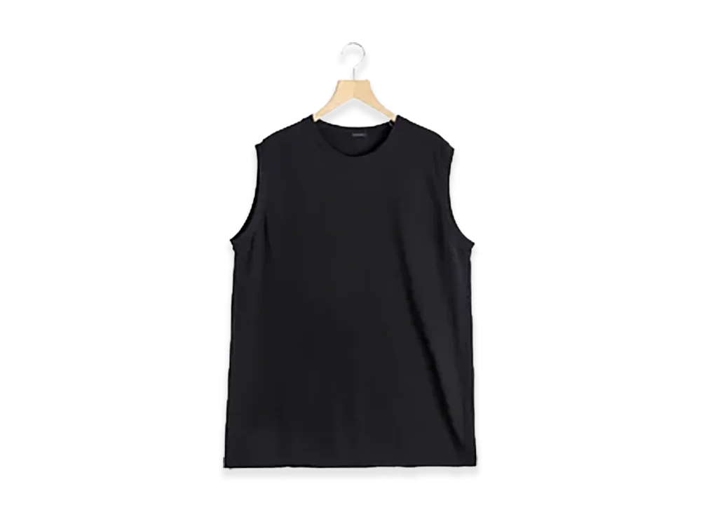 COMOLI Cotton Mesh Sleeveless "Black"