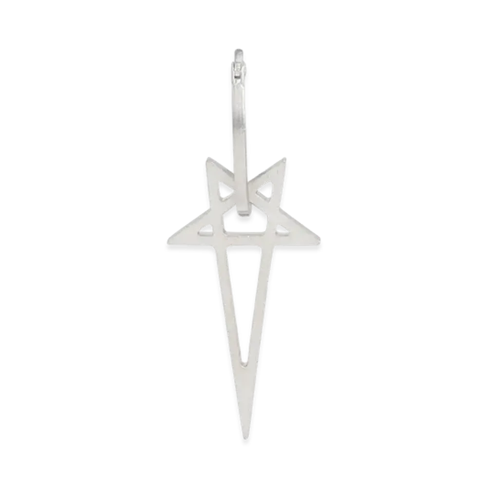 Rick Owens Pentagram Earrings "Silver"
