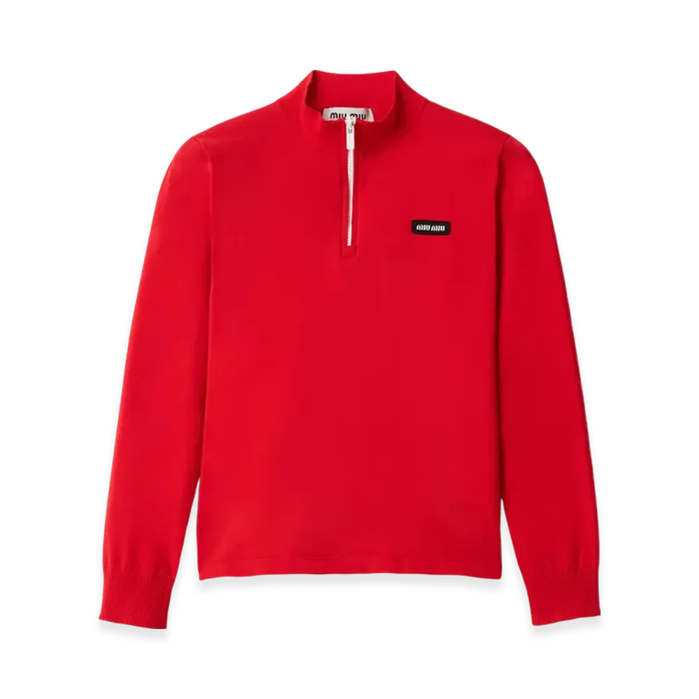 MIU MIU Women's Technical Yarn Sweater "Red"