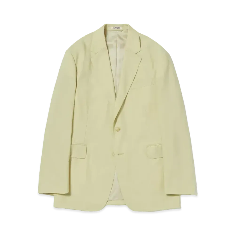 AURALEE Hard Twist Wool Dobby Jacket "Light Beige"