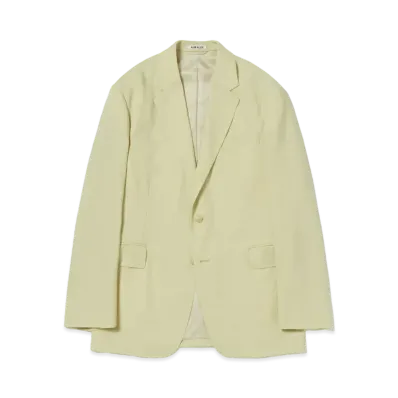 AURALEE Hard Twist Wool Dobby Jacket "Light Beige"
