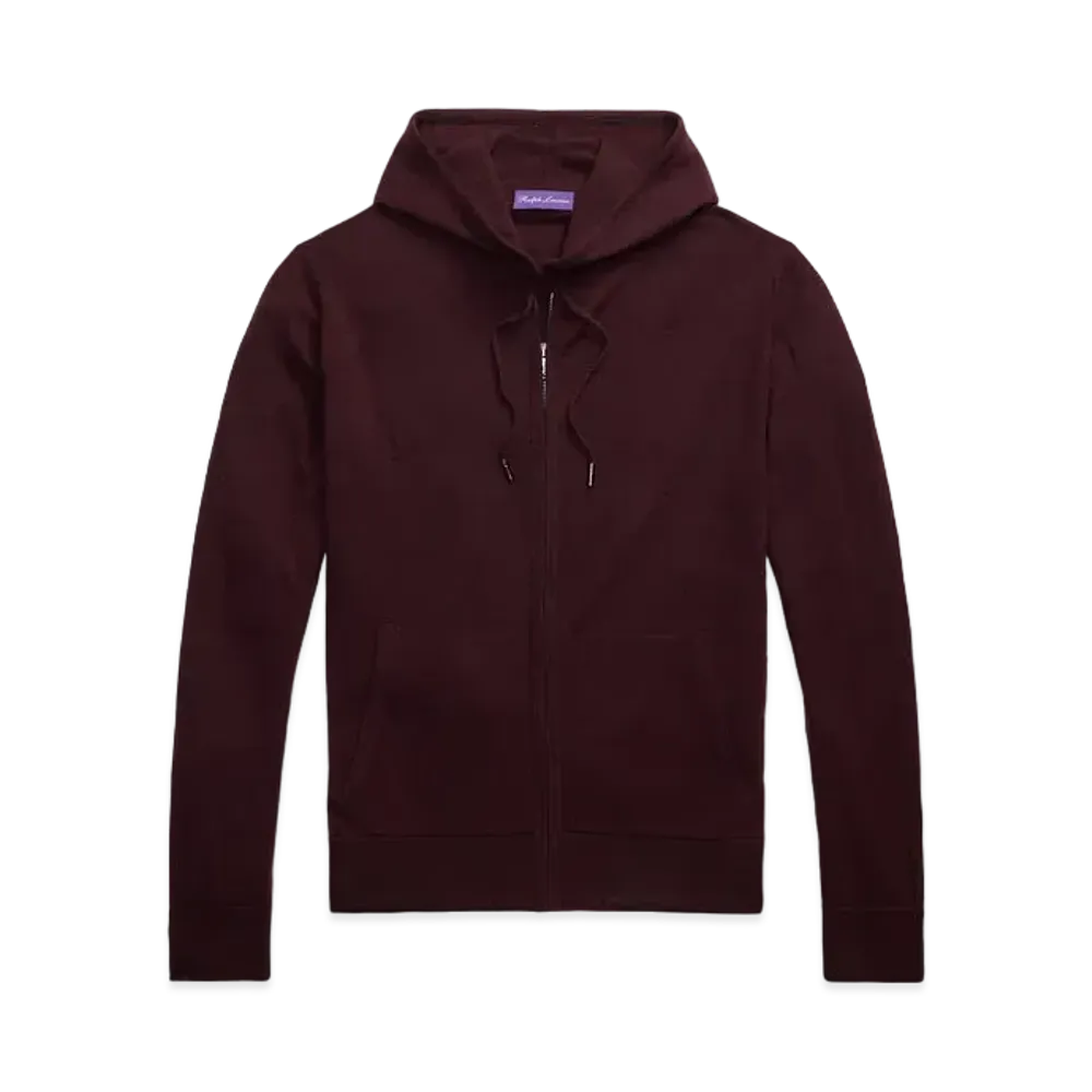 Ralph Lauren Purple Label Wool Cashmere Hooded Sweater "Red"