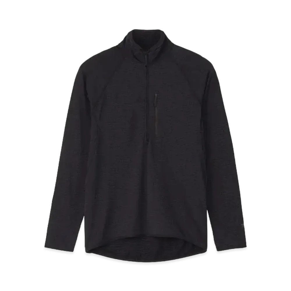 Goldwin Stretch Grid Half Zip Pullover (Unisex) "Black"