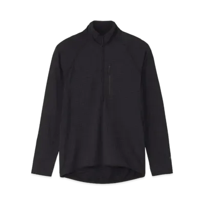 Goldwin Stretch Grid Half Zip Pullover (Unisex) "Black"