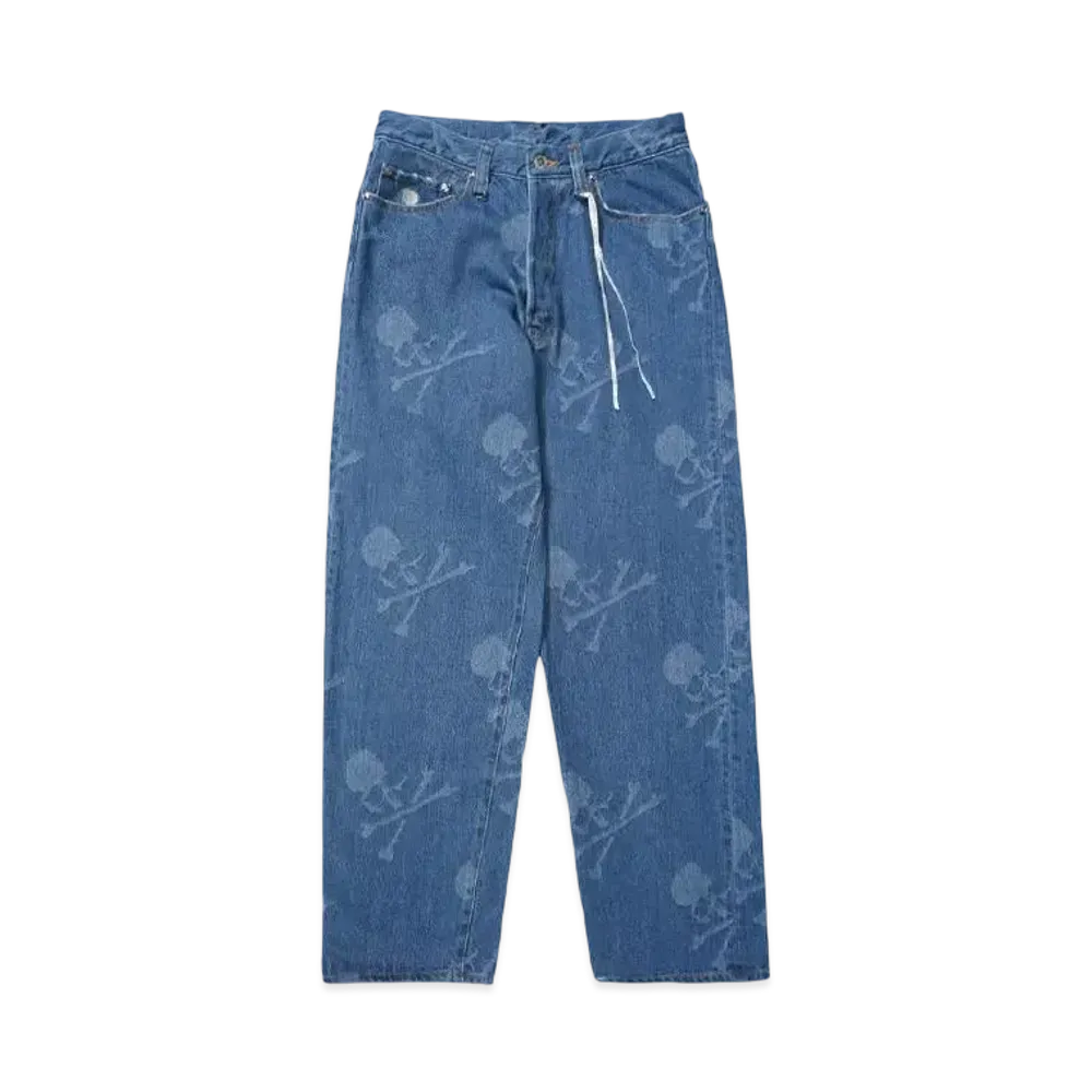 MASTERMIND WORLD-MONOGRAM STRAIGHT DENIM PANTS "INDIGO"