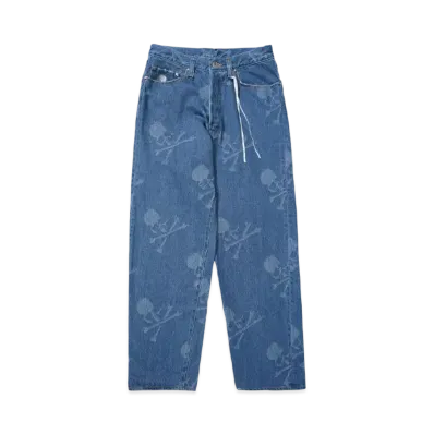 MASTERMIND WORLD-MONOGRAM STRAIGHT DENIM PANTS "INDIGO"