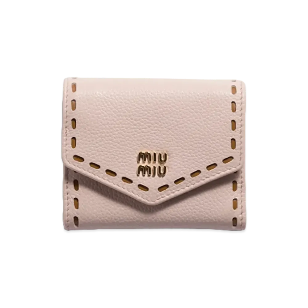 MIU MIU Leather Wallet "Gem/Caramel"
