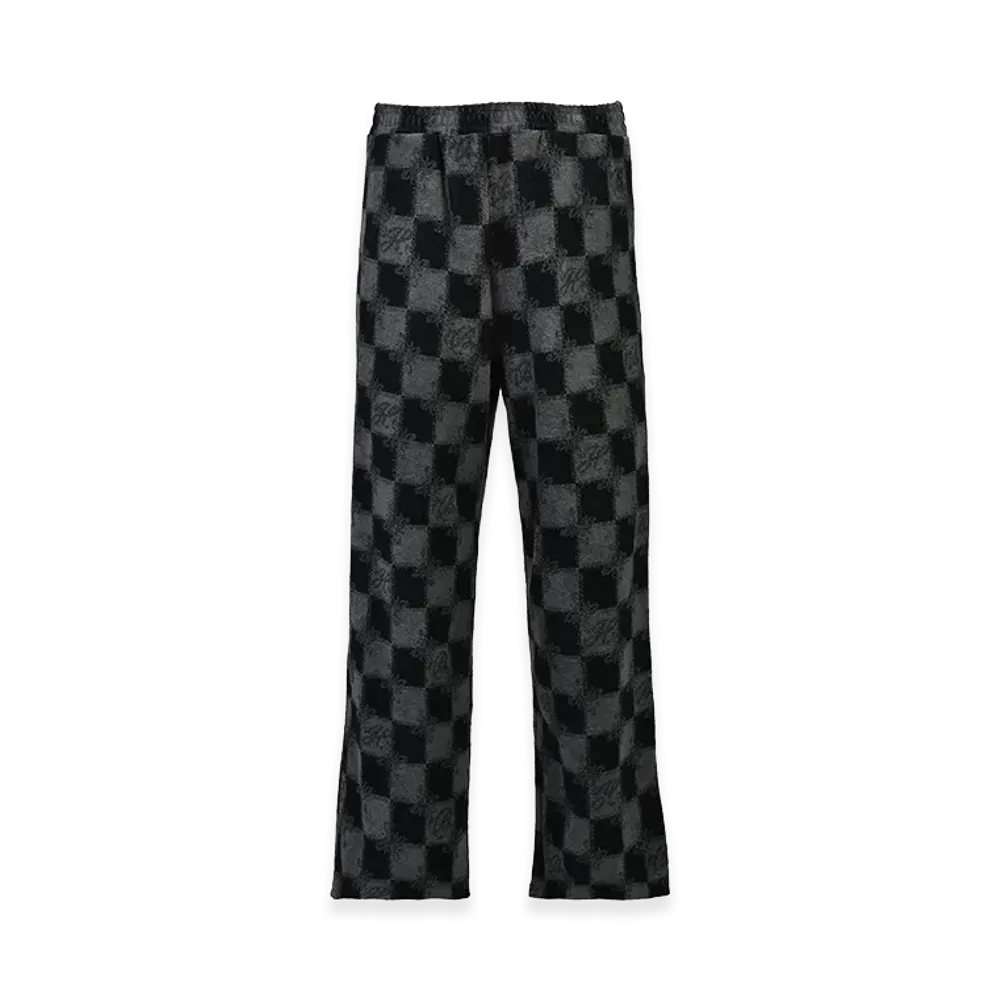 BREATH Block Check Pile Pants "Black"