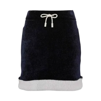 JW ANDERSON Contrast Hem Chenille Miniskirt "Black"