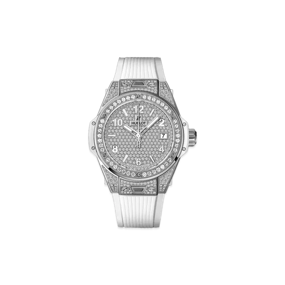 HUBLOT Big Bang One Click Steel White Full Pave 39mm
