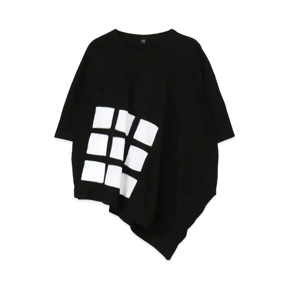 Yohji Yamamoto Y's STRONG TWIST BOARD DYE SIDE DRAPE T "Black"