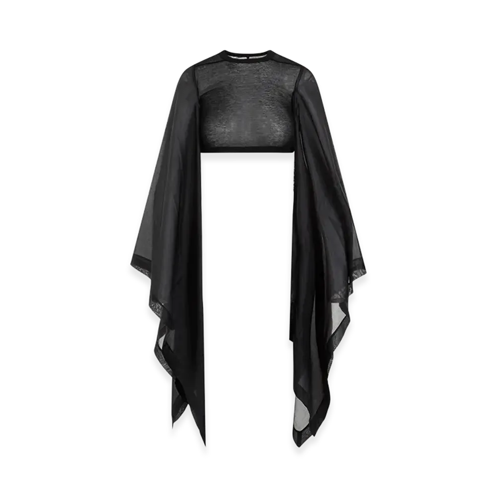 Rick Owens Women's Cotton And Silk Crop Top "Black"