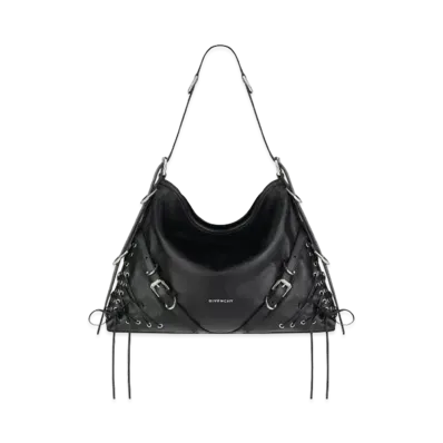 GIVENCHY Medium Voyou Bag In Corset Style Leather "Black"