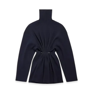 BALENCIAGA Women's Pinched Mini Dress "Navy"