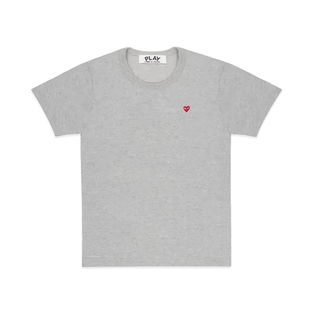 PLAY COMME des GARCONS T-Shirt With Small Red Heart "Top Grey"